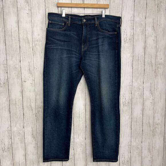 Lucky Brand 121 Slim Straight Dark Wash Cotton Basic Denim Jeans 38x30 - Picture 1 of 9